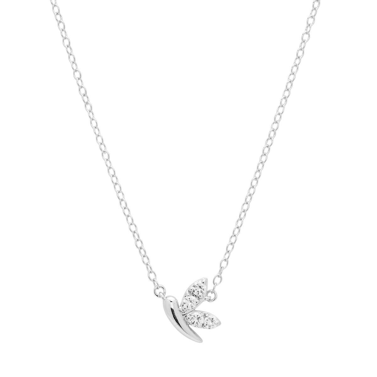 Northern Star Diamond Butterfly Necklace in Sterling Silver (1/10ct tw)