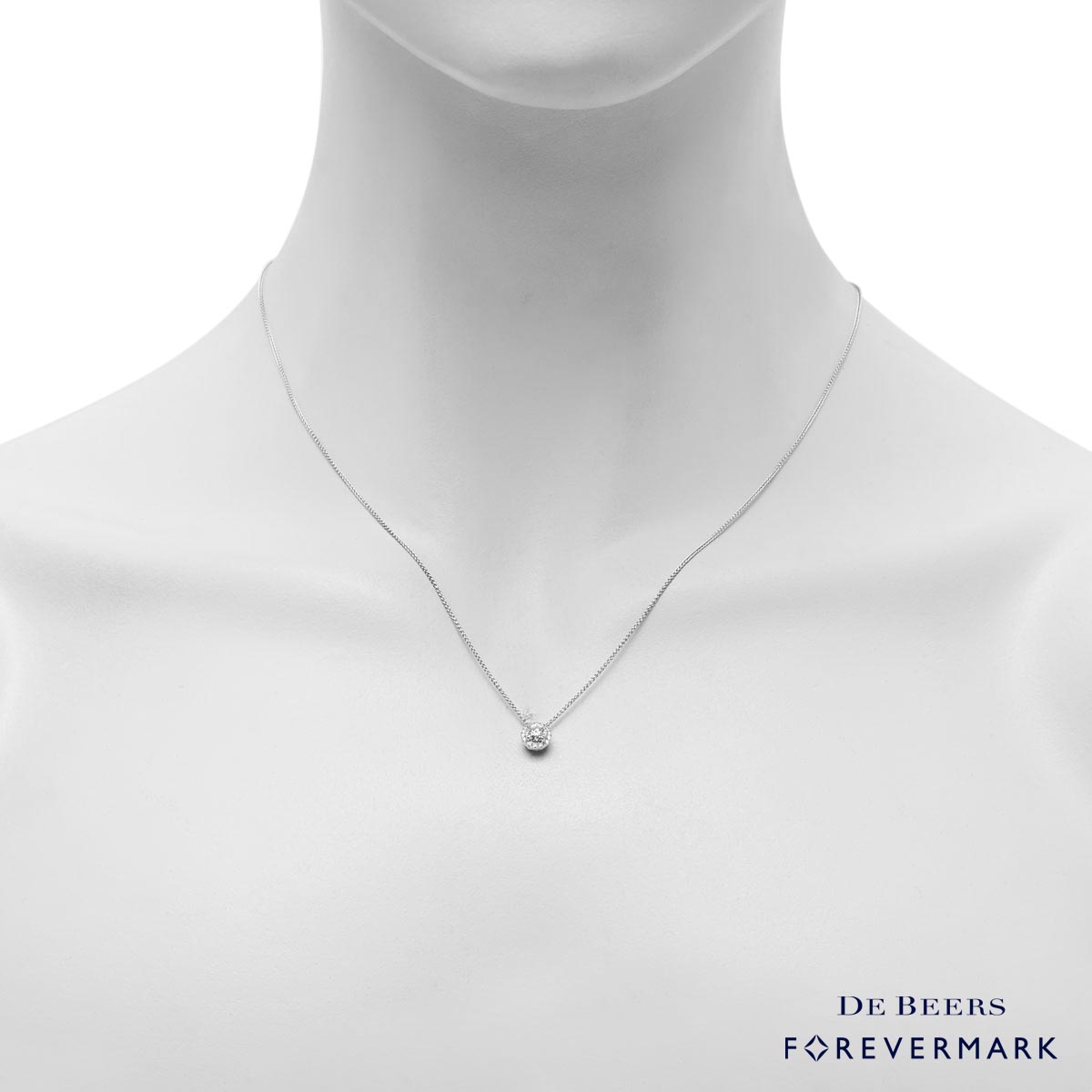 Forevermark Center of My Universe Diamond Halo Necklace in 18kt White Gold (1/3ct tw)