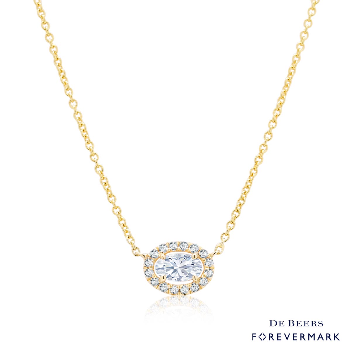 Forevermark Center of My Universe Diamond Oval  Necklace in 18kt Yellow Gold (3/8ct tw)