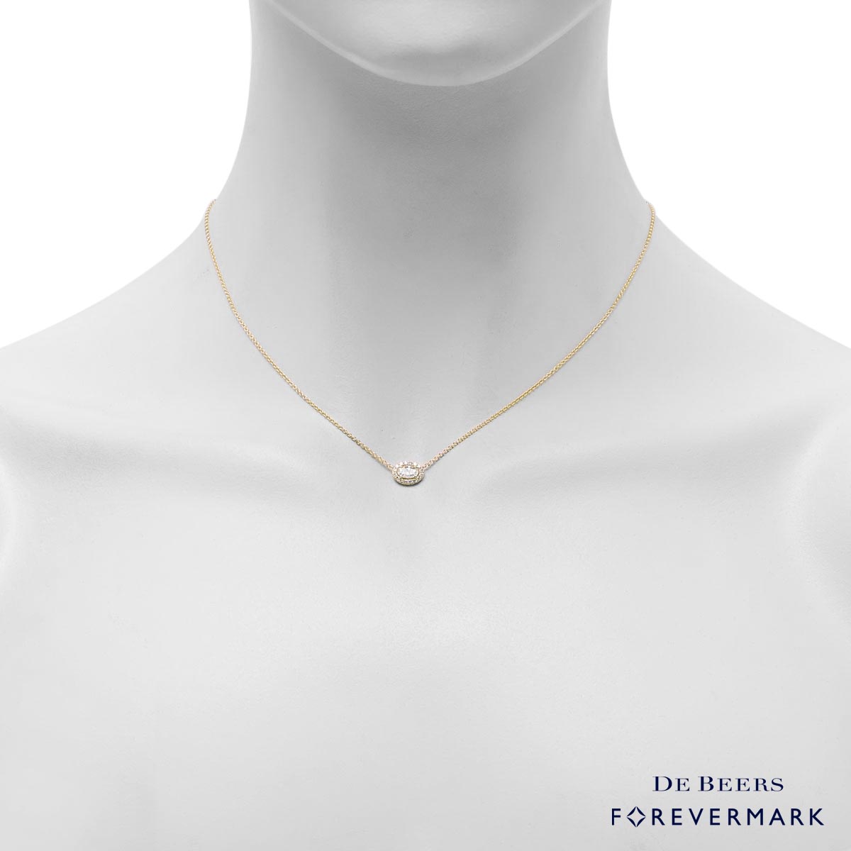 Forevermark Center of My Universe Diamond Oval  Necklace in 18kt Yellow Gold (3/8ct tw)