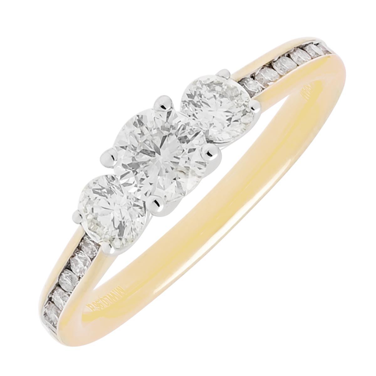 Northern Star Diamond Three Stone Engagement Ring in 14kt Yellow Gold (1ct tw)