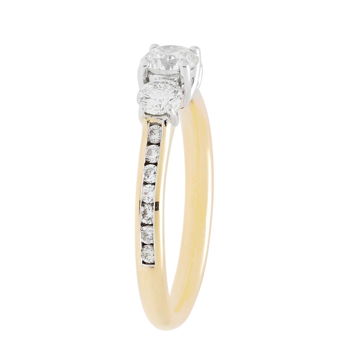 Northern Star Diamond Three Stone Engagement Ring in 14kt Yellow Gold (1ct tw)