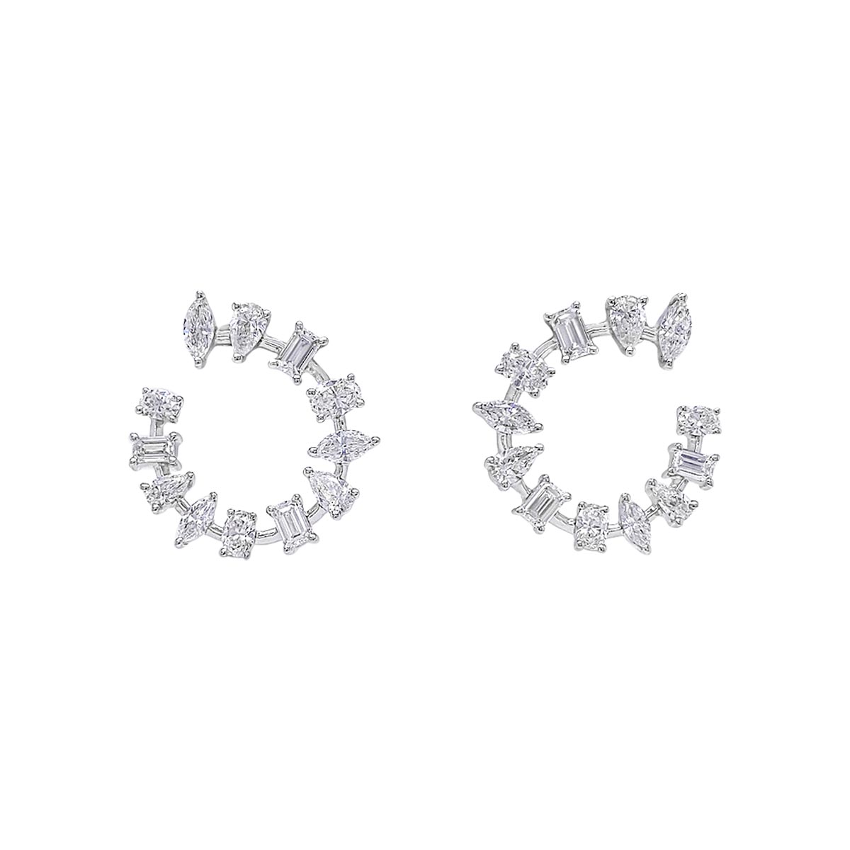 Aster Diamond Earrings in 14kt White Gold (3 5/8ct tw)
