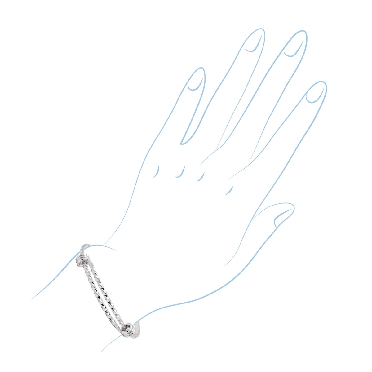E.L. Designs L Amie Bangle Bracelet in Sterling Silver