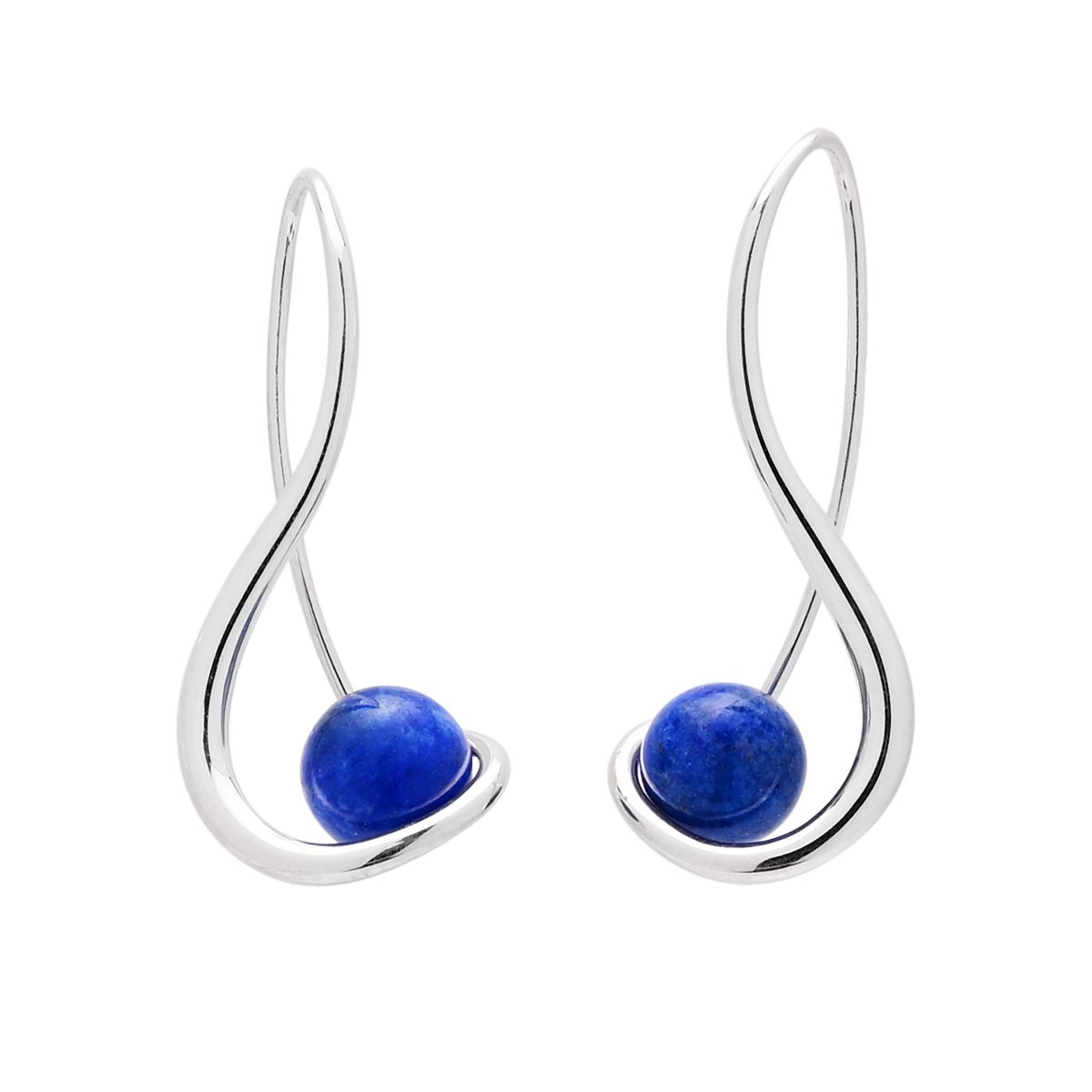 E.L. Designs Lapis Wind Spinner Earrings in Sterling Silver