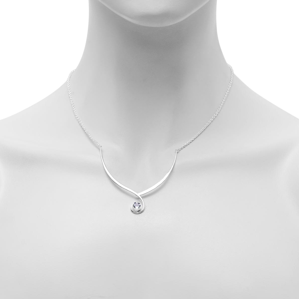 E.L. Designs Blue Topaz Jasmine Swing Necklace in Sterling Silver