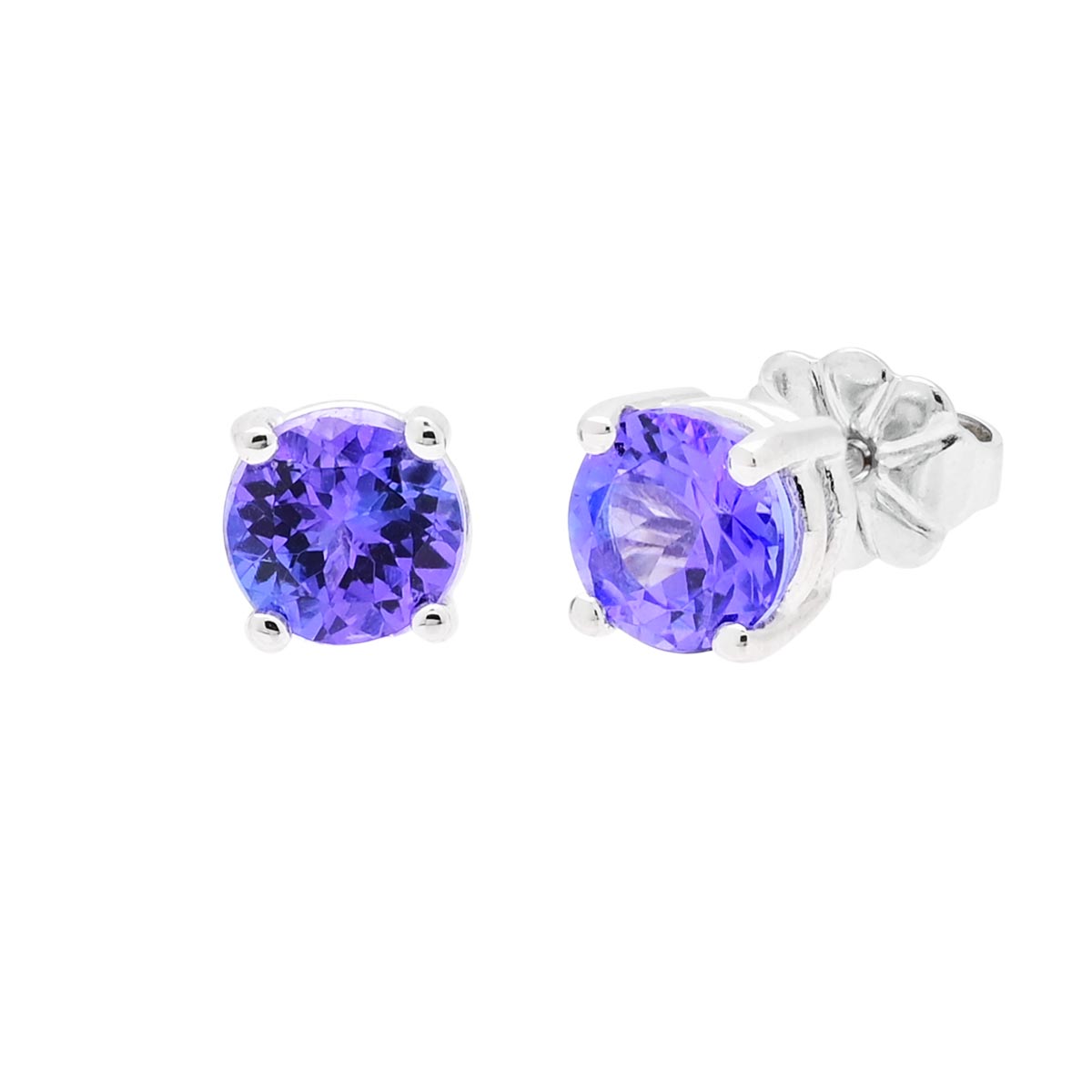 Tanzanite Stud Earrings in 14kt White Gold