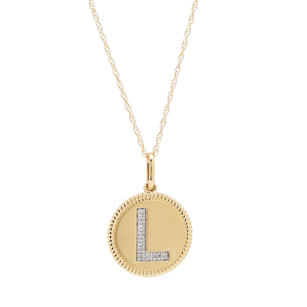 Diamond Initial L Necklace in 14kt Yellow Gold (1/20ct tw)