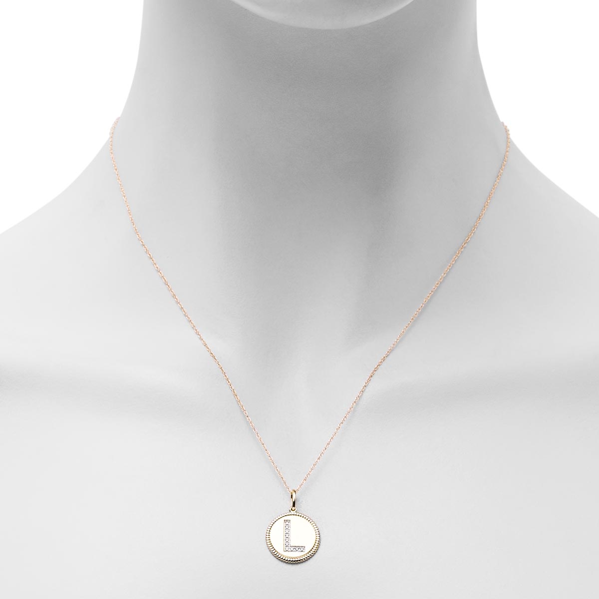 Diamond Initial L Necklace in 14kt Yellow Gold (1/20ct tw)