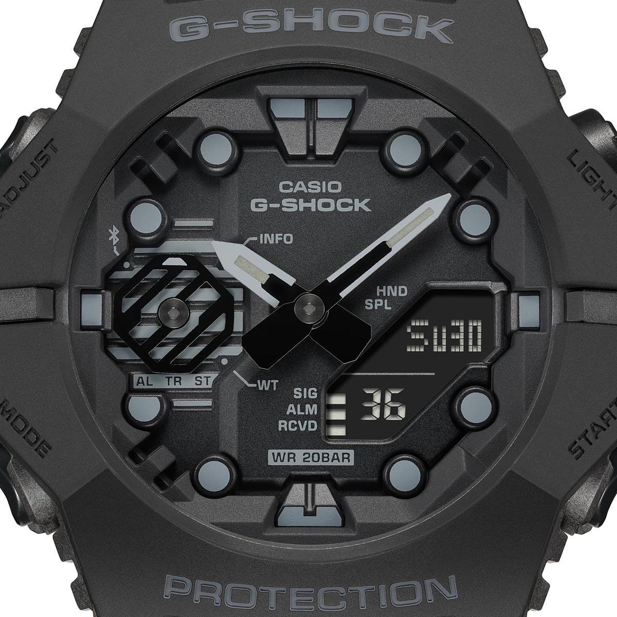 G Shock Mens Watch with Black Dial and Black Resin Strap (solar movement)