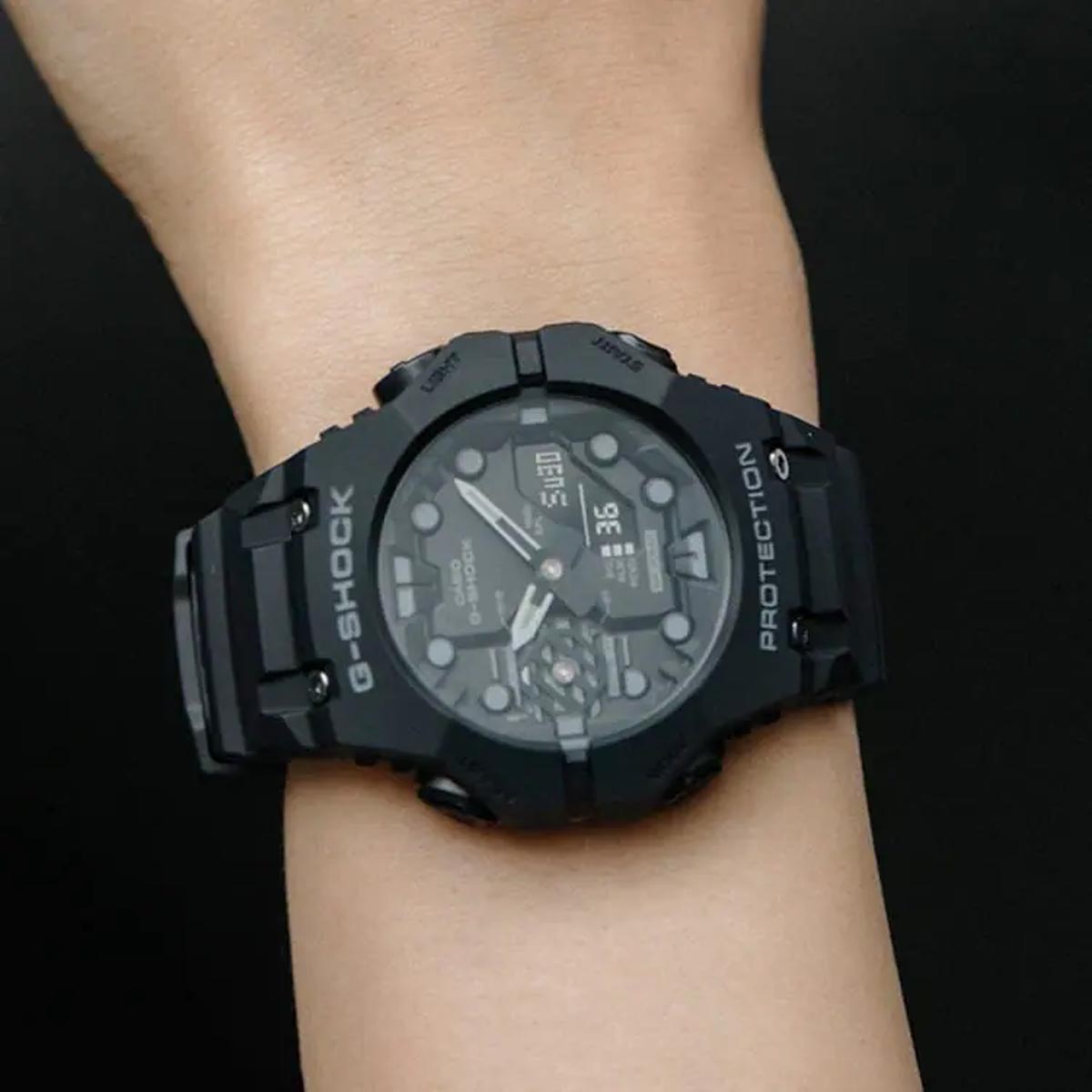 G Shock Mens Watch with Black Dial and Black Resin Strap (solar movement)