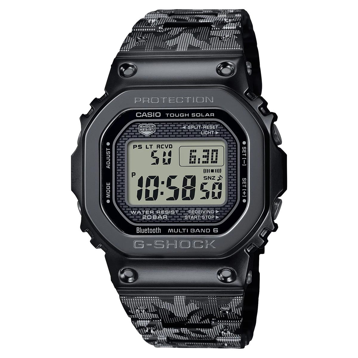 G Shock Full Metal Limited Edition Eric Haze Mens Watch with Black Digital Dial and Black Ion Plate Bracelet (solar movement)