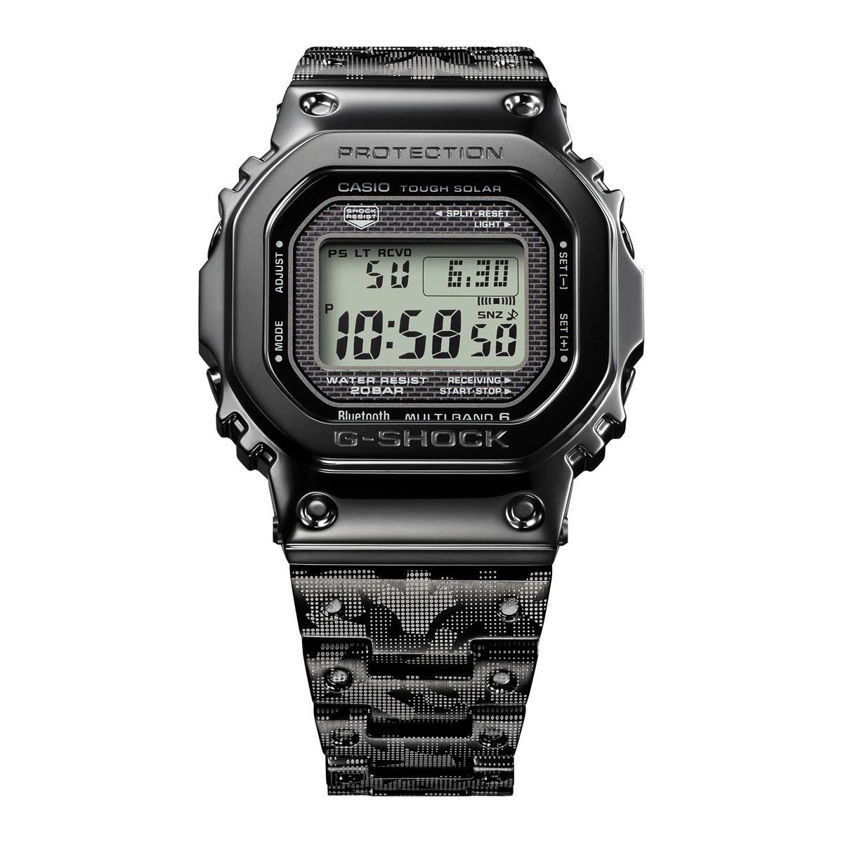 G Shock Full Metal Limited Edition Eric Haze Mens Watch with Black Digital Dial and Black Ion Plate Bracelet (solar movement)