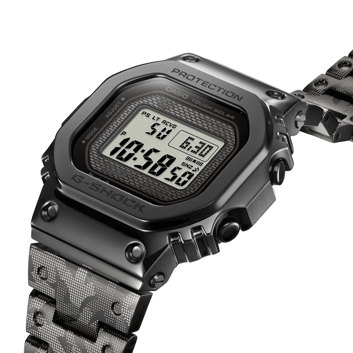G Shock Full Metal Limited Edition Eric Haze Mens Watch with Black Digital Dial and Black Ion Plate Bracelet (solar movement)