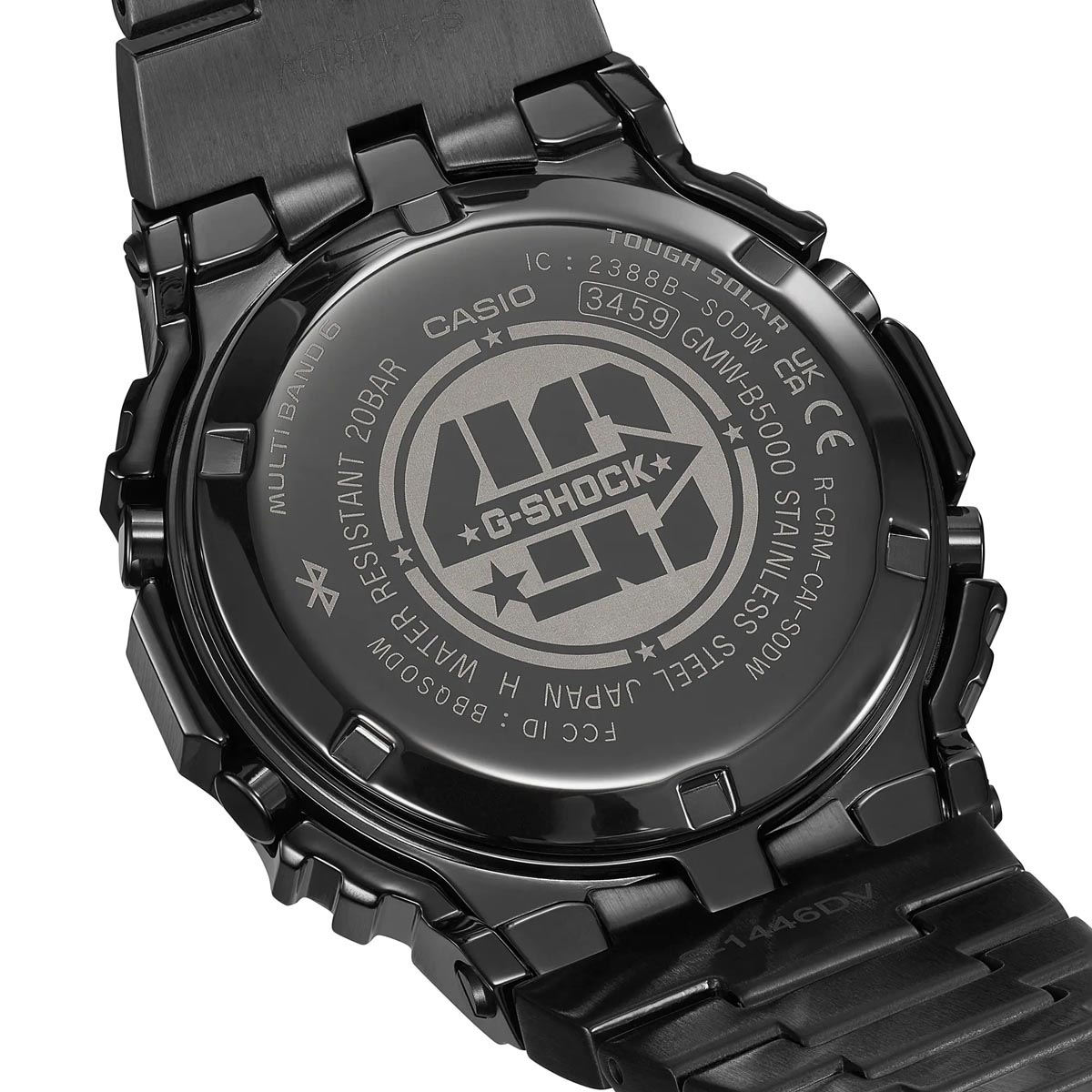 G Shock Full Metal Limited Edition Eric Haze Mens Watch with Black Digital Dial and Black Ion Plate Bracelet (solar movement)