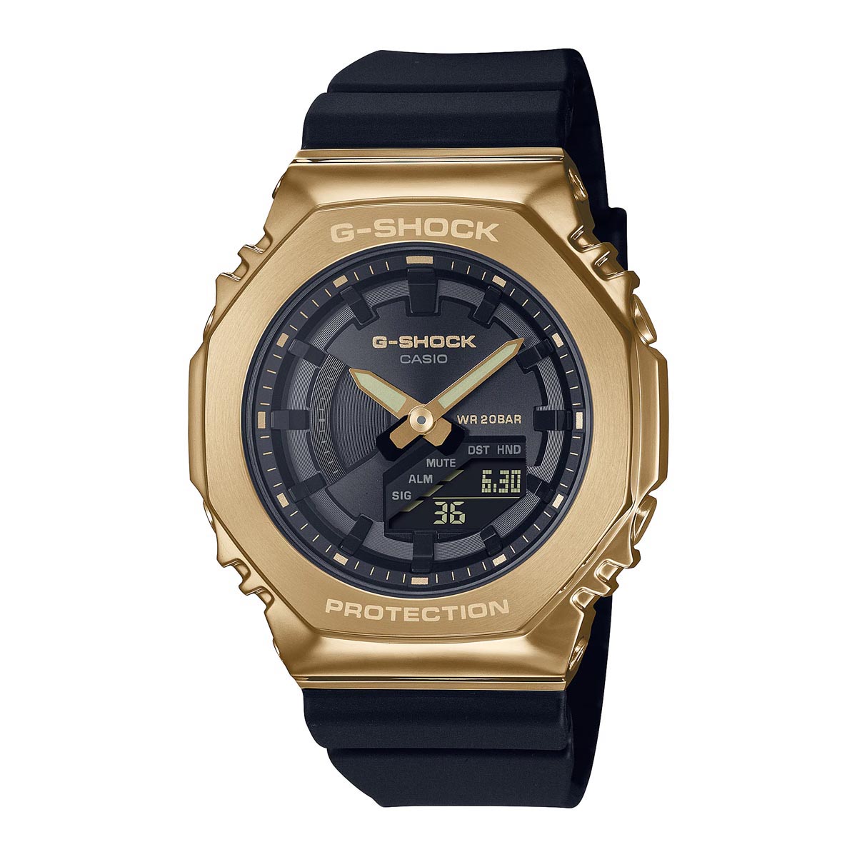 G Shock Womens Watch with Black Dial and Black Resin Strap (quartz movement)