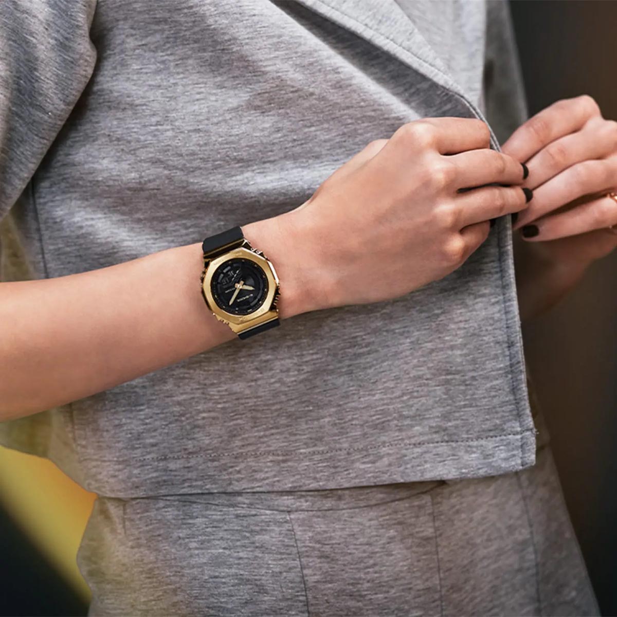 G Shock Womens Watch with Black Dial and Black Resin Strap (quartz movement)