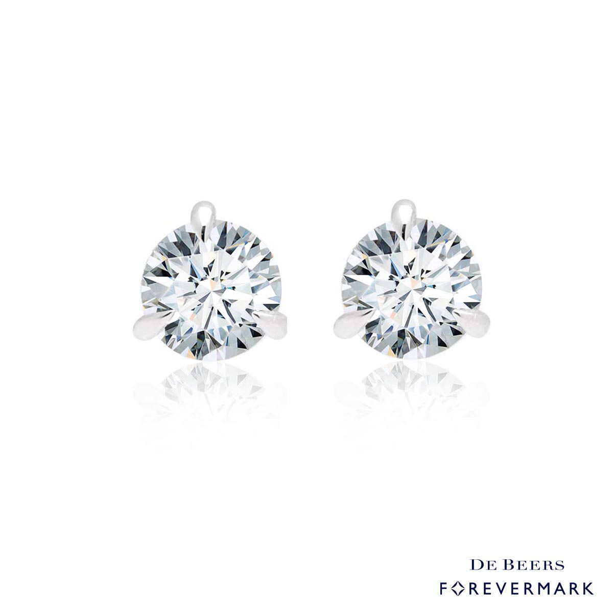 De Beers Forevermark Solitaire Diamond Stud Earrings in 14kt White Gold (1/2ct tw)