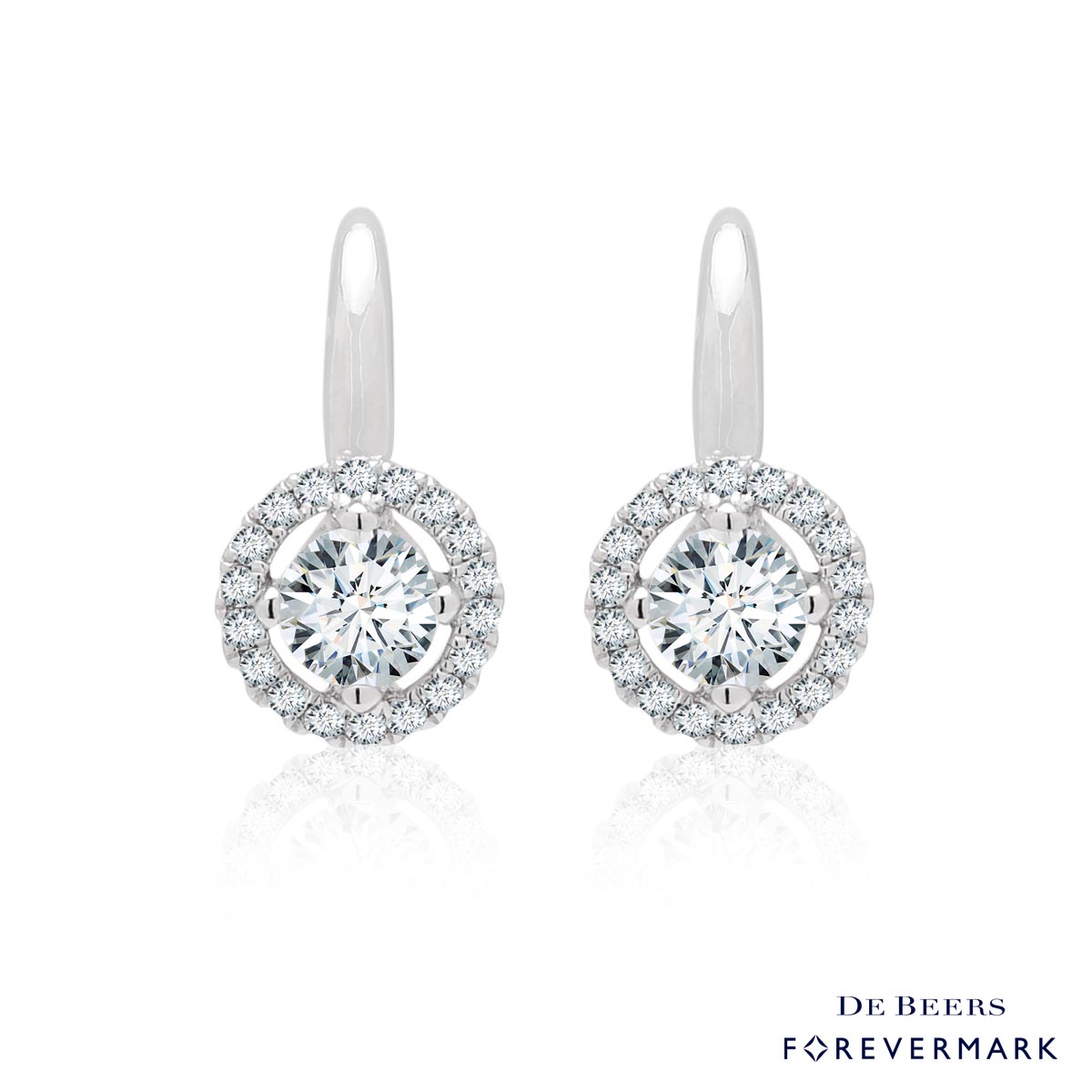 Forevermark Center of My Universe Diamond Halo Earrings in 18kt White Gold (3/4ct tw)