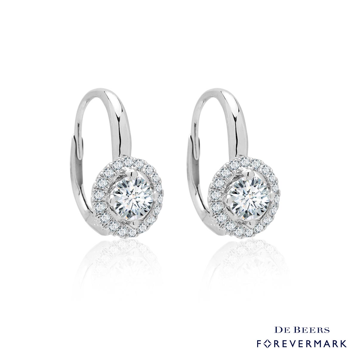 Forevermark Center of My Universe Diamond Halo Earrings in 18kt White Gold (3/4ct tw)