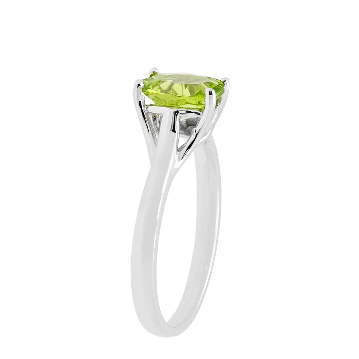 Oval Peridot Ring in 14kt White Gold