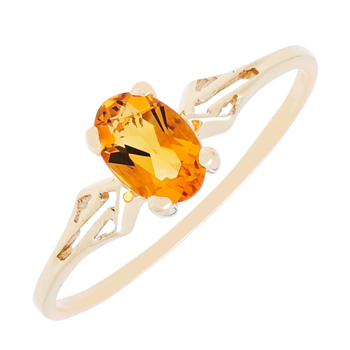 Oval Citrine Ring in 14kt Yellow Gold
