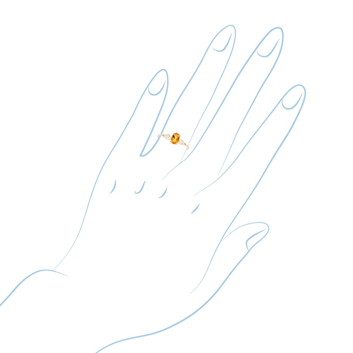 Oval Citrine Ring in 14kt Yellow Gold
