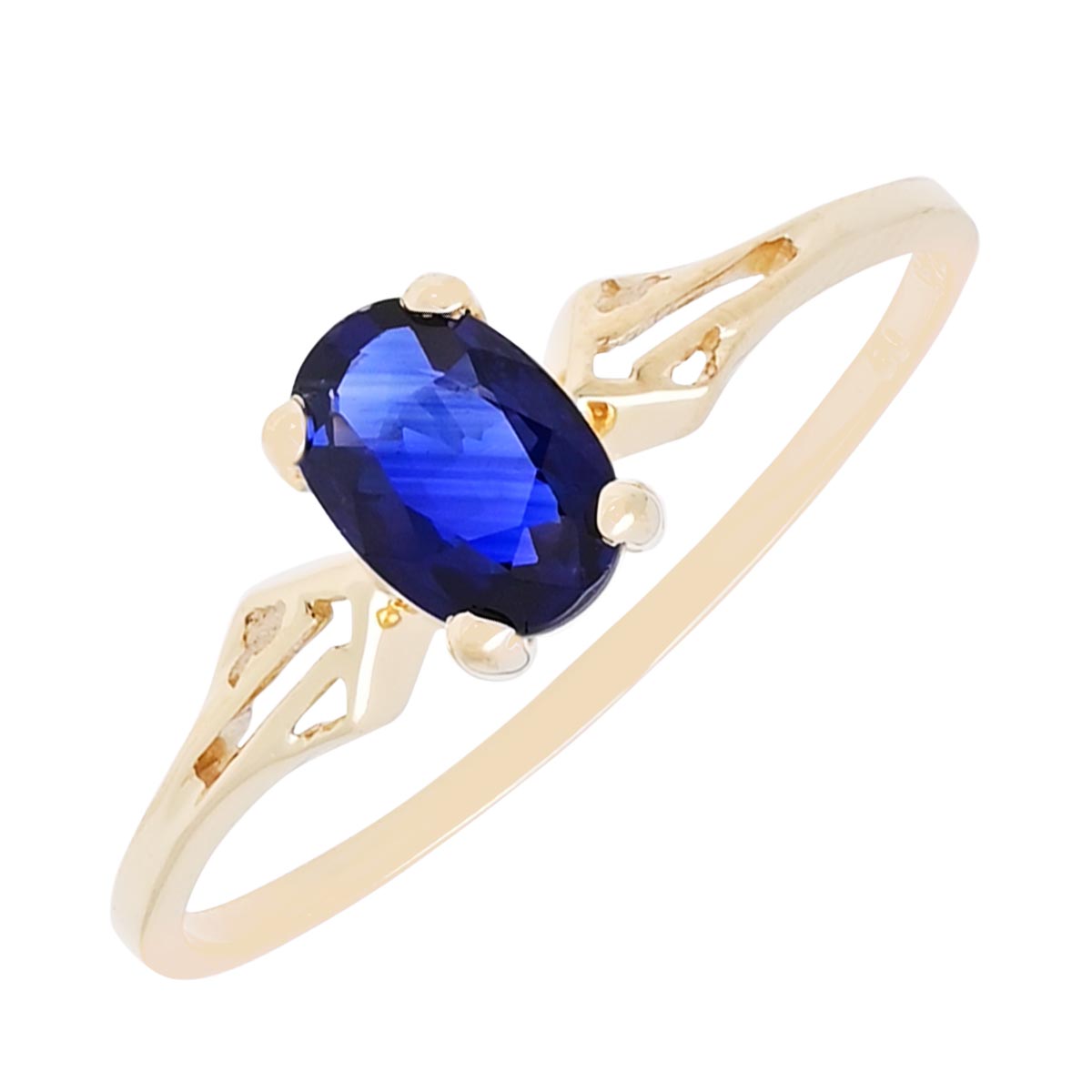 Oval Sapphire Ring in 14kt Yellow Gold