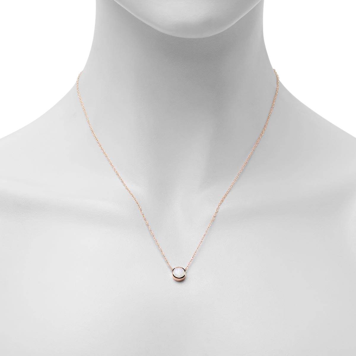 Opal Bezel Necklace in 14kt Yellow Gold