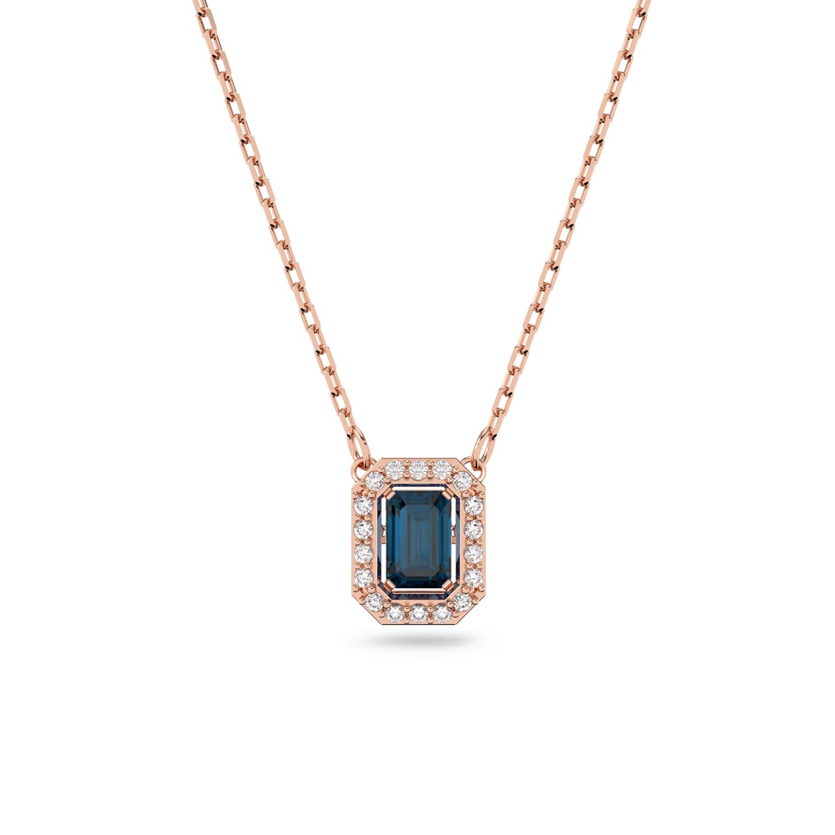 Swarovski Crystal Rainbow Millenia Necklace in Rose Tone Plate
