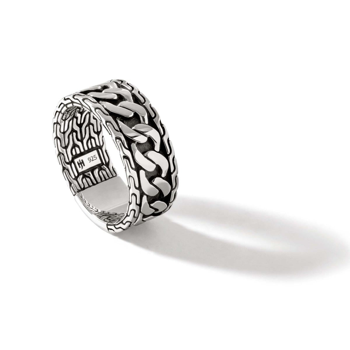John Hardy Classic Chain Collection Mens Curb Link Band in Sterling Silver (size 10)