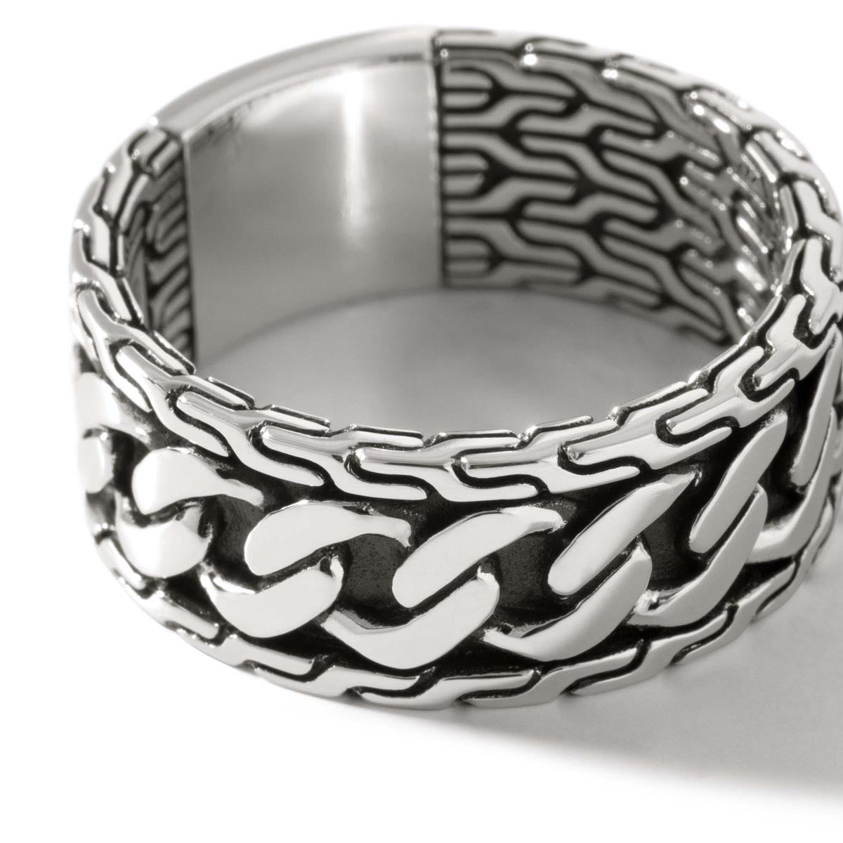 John Hardy Classic Chain Collection Mens Curb Link Band in Sterling Silver (size 10)