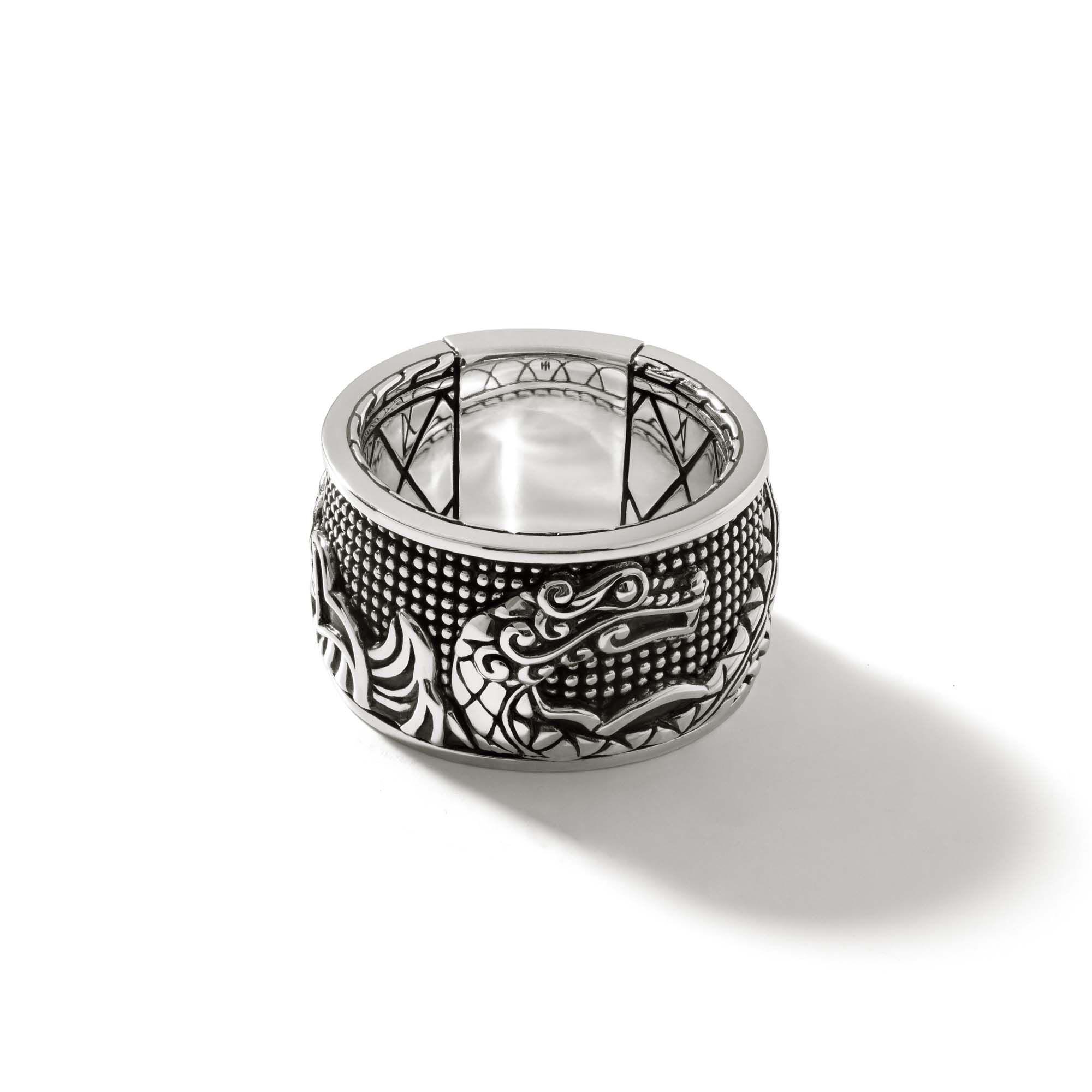 John Hardy Legends Naga Collection Mens Band in Sterling Silver (size 10)