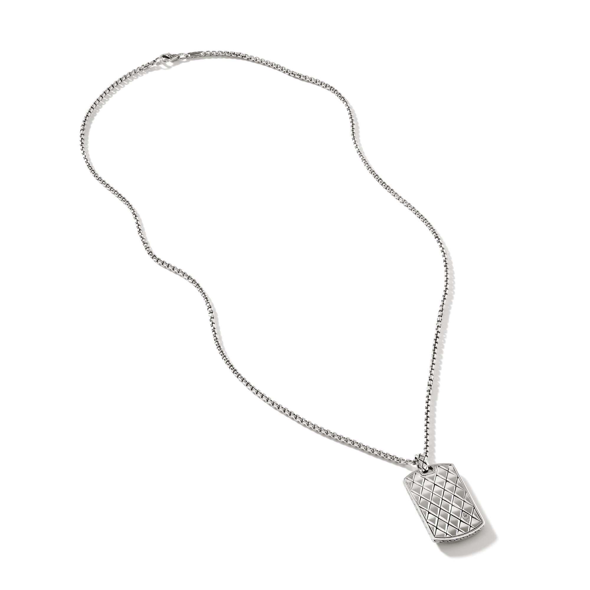 John Hardy Legends Naga Collection Dog Tag Necklace in Sterling Silver