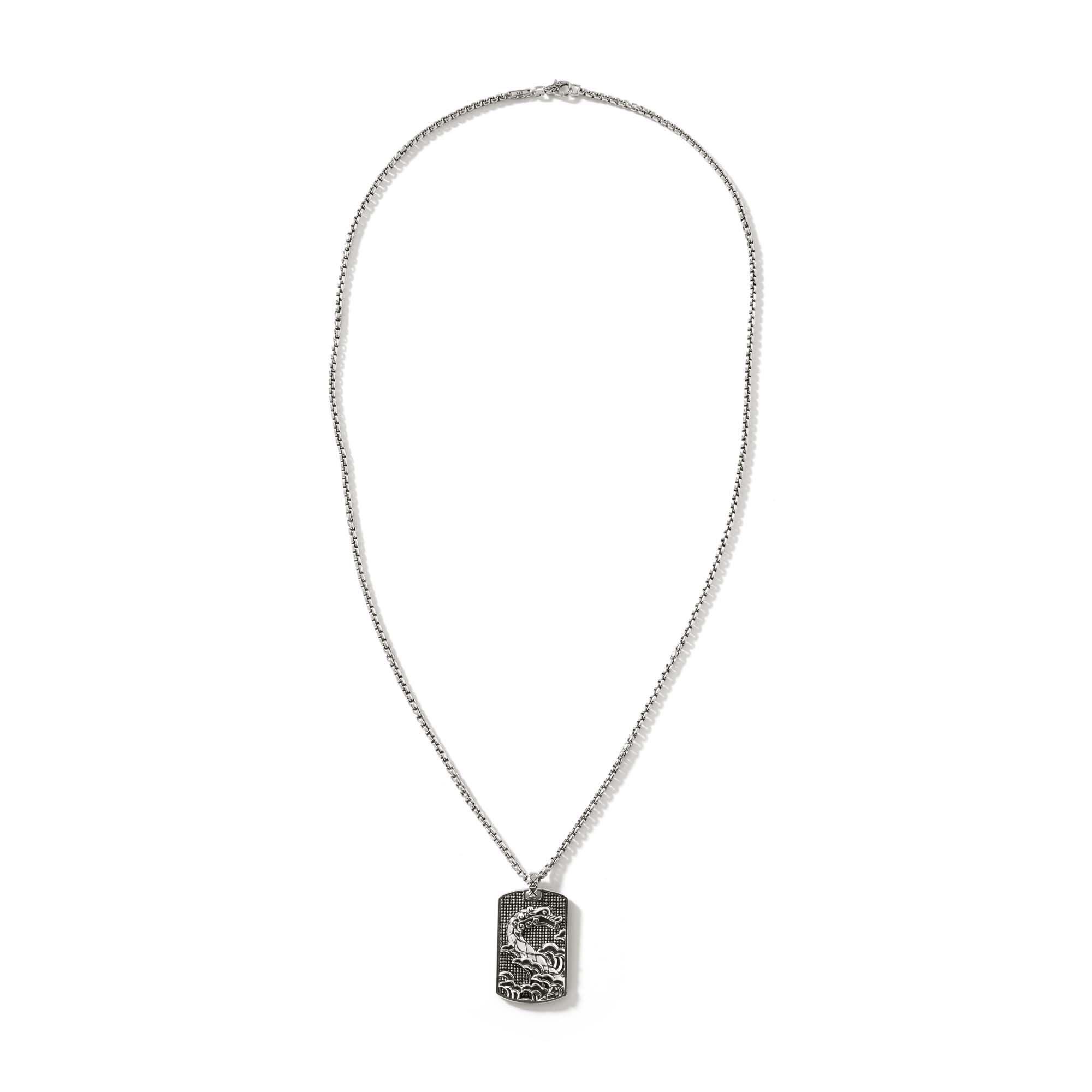 John Hardy Legends Naga Collection Dog Tag Necklace in Sterling Silver