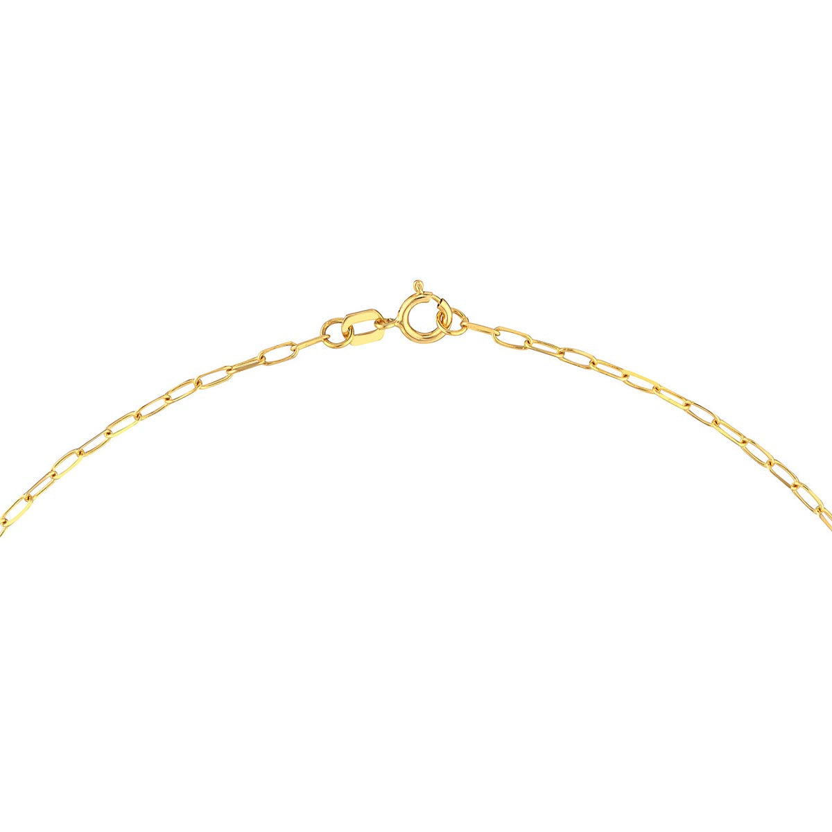 Mini Heart Paperclip Necklace in 14kt Yellow Gold