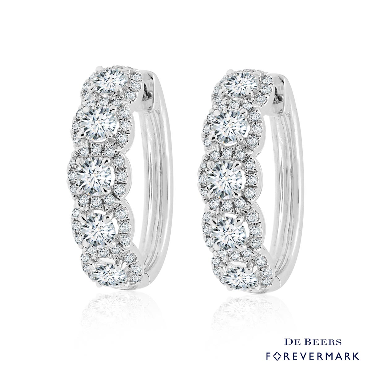 Forevermark Diamond Center of My Universe Hoop Earrings in 18kt White Gold (1 7/8ct tw)