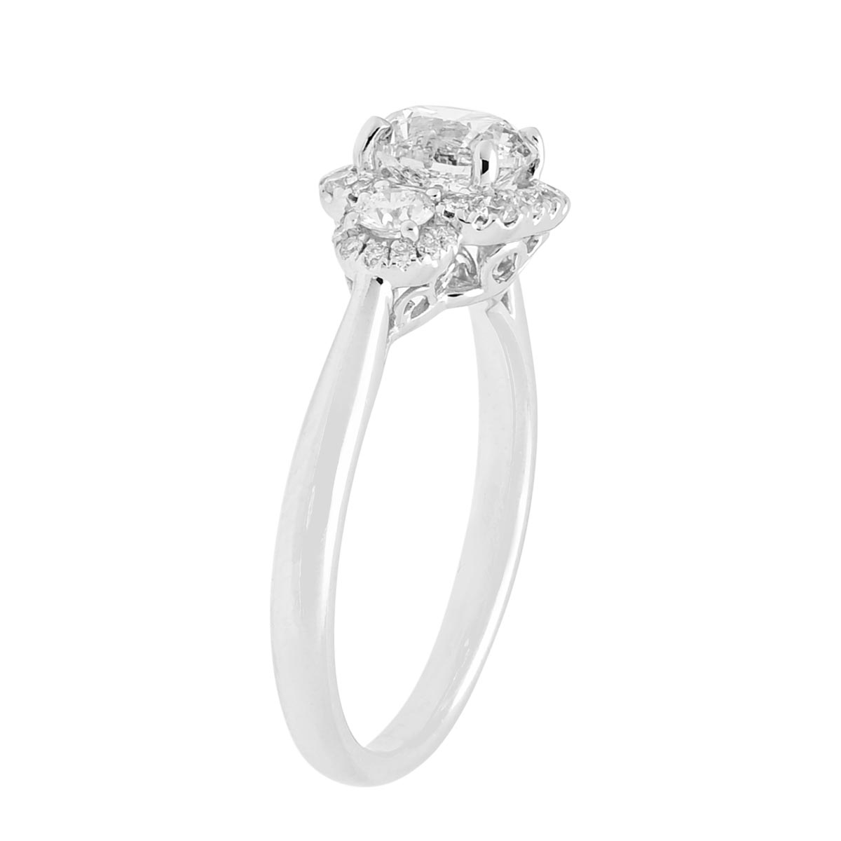 Diamond Halo Engagement Ring in 18kt White Gold (1 3/8ct tw)