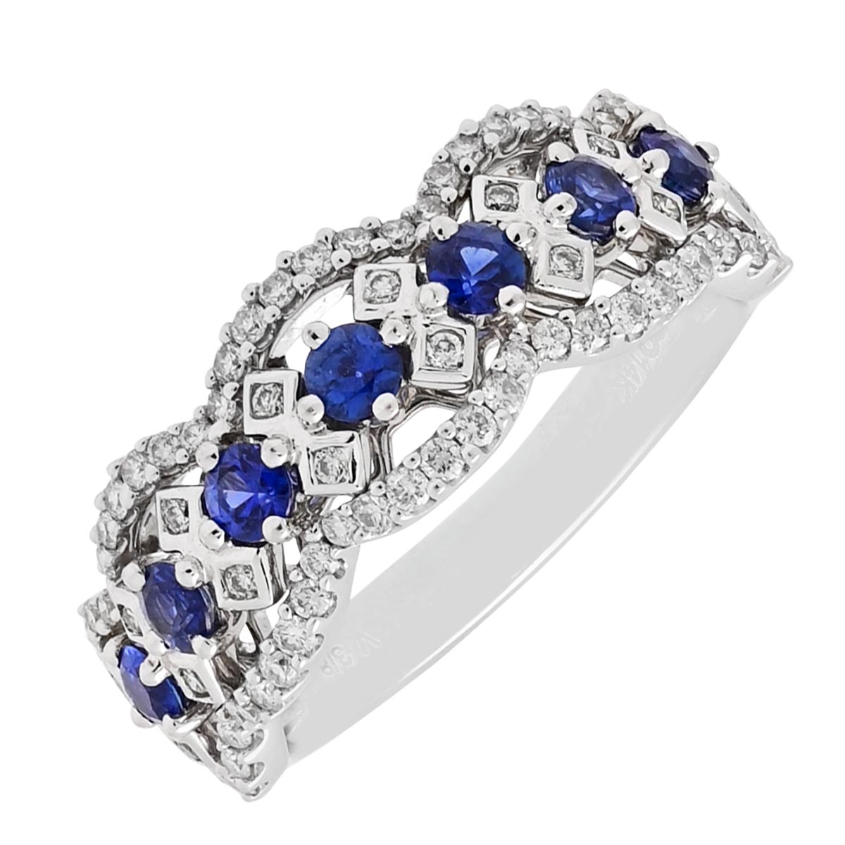 Sapphire Fashion Ring in 14kt White Gold with Diamonds (3/8ct tw)