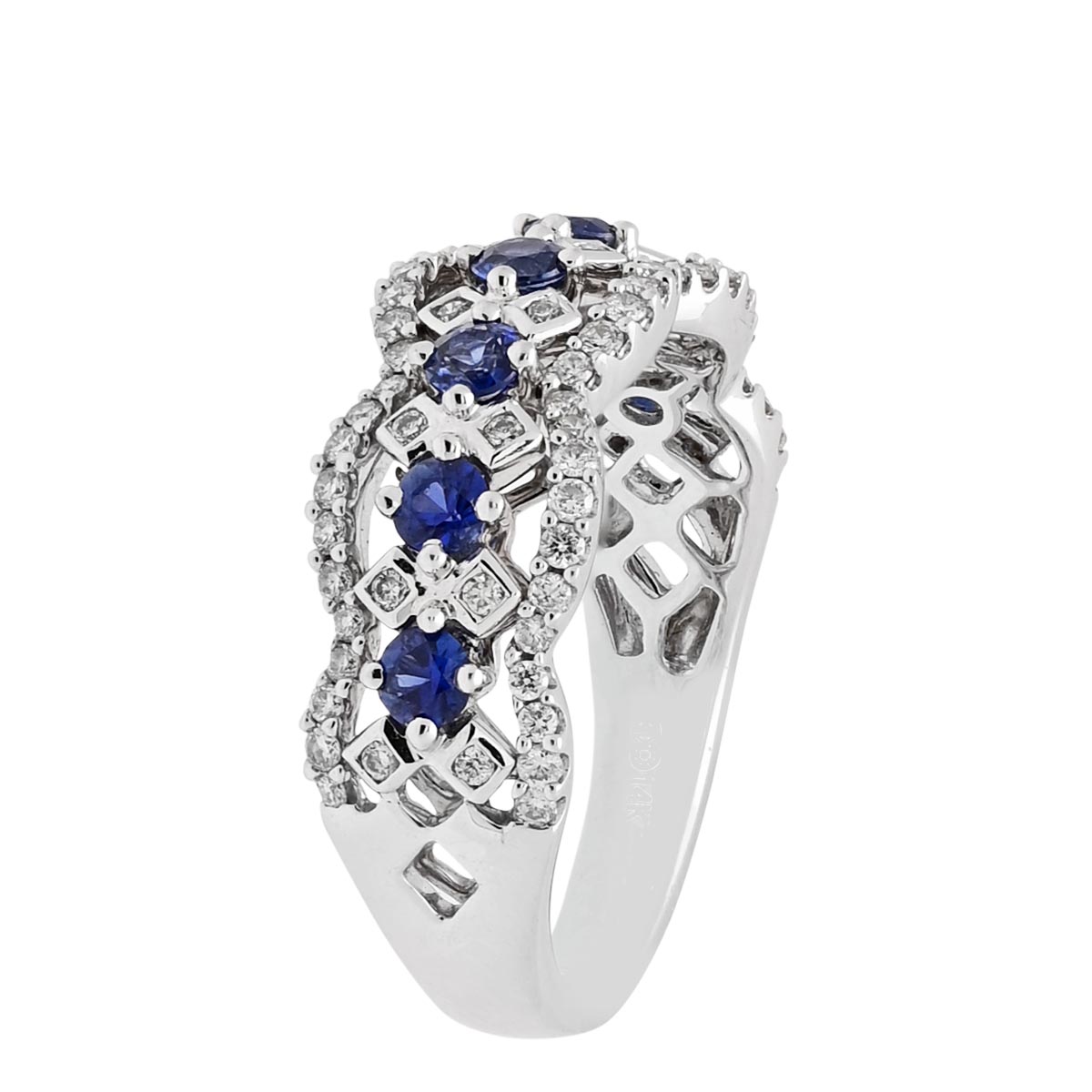 Sapphire Fashion Ring in 14kt White Gold with Diamonds (3/8ct tw)