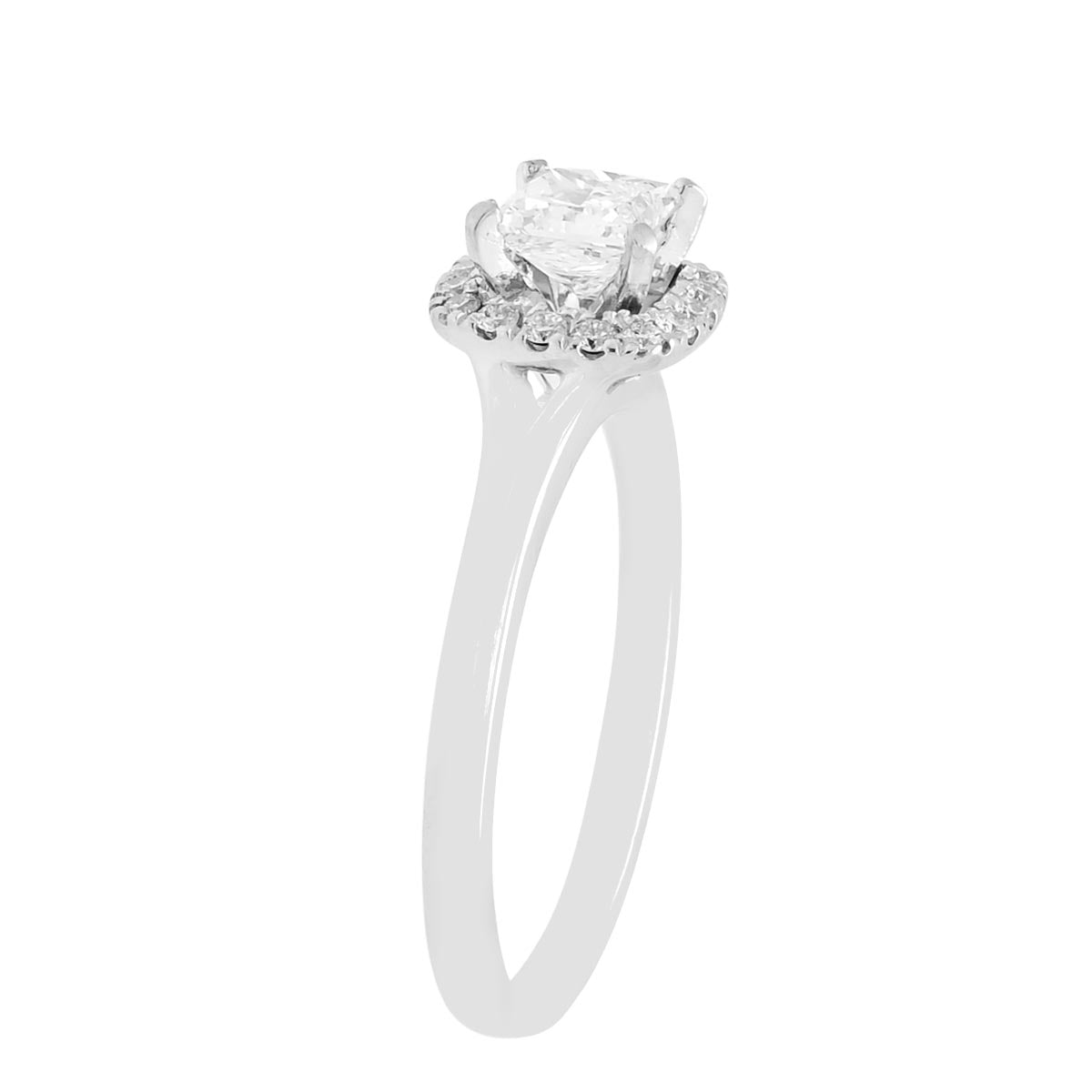 Estate Diamond Halo Engagement Ring in Platinum (7/8ct tw)