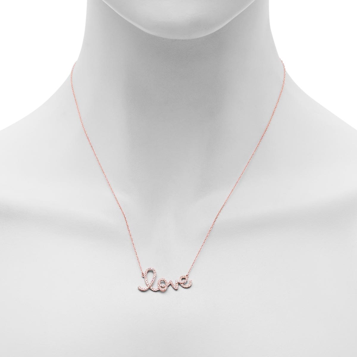 Diamond Love Necklace in 14kt Pink Gold (1/4ct tw)