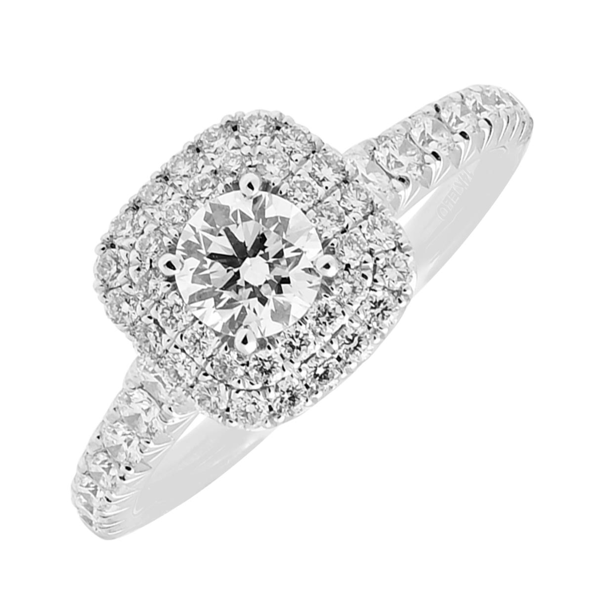 Diamond Halo Engagement Ring in 14kt White Gold (1ct tw)
