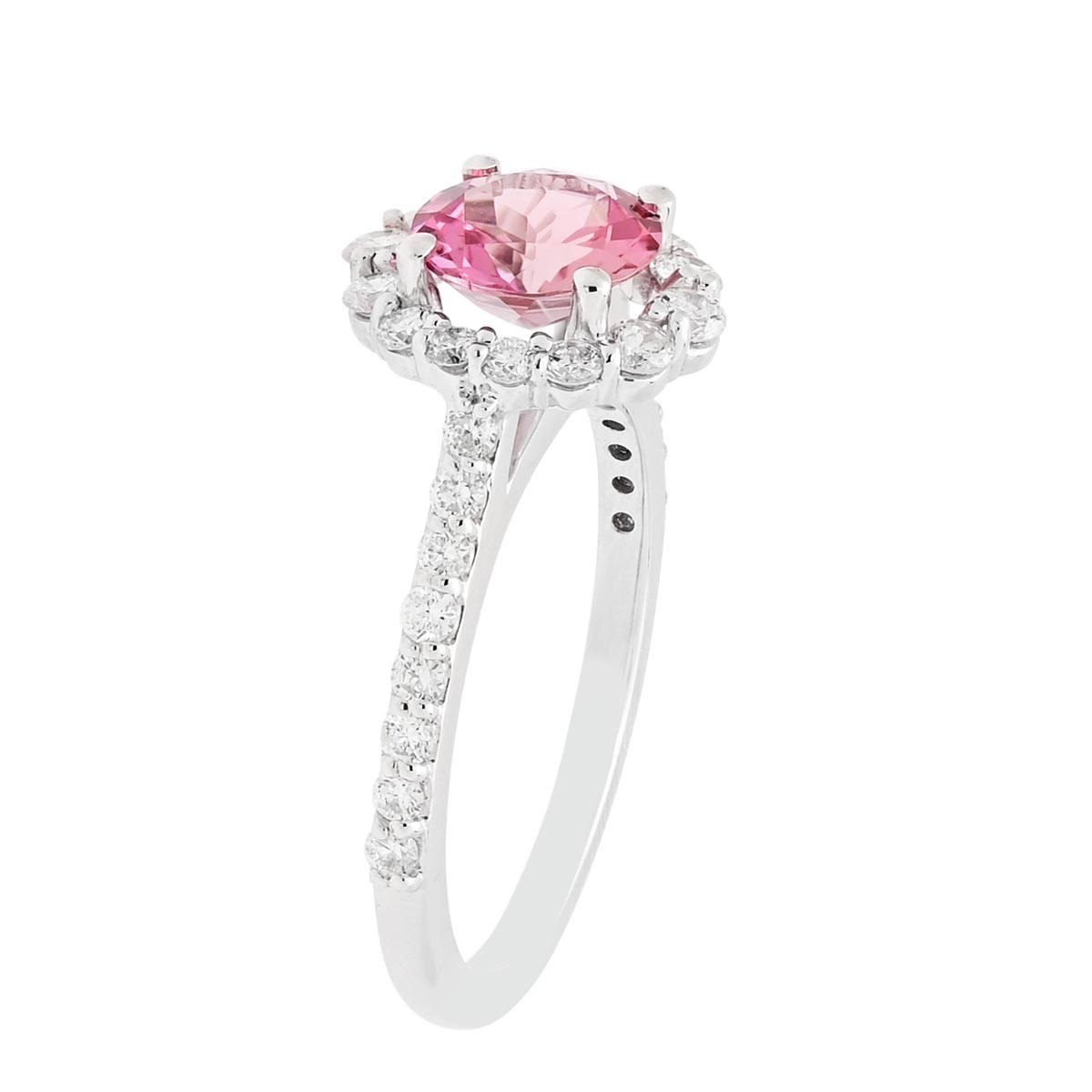 Pink Tourmaline Ring in 14kt White Gold with Diamonds (1/2ct tw)