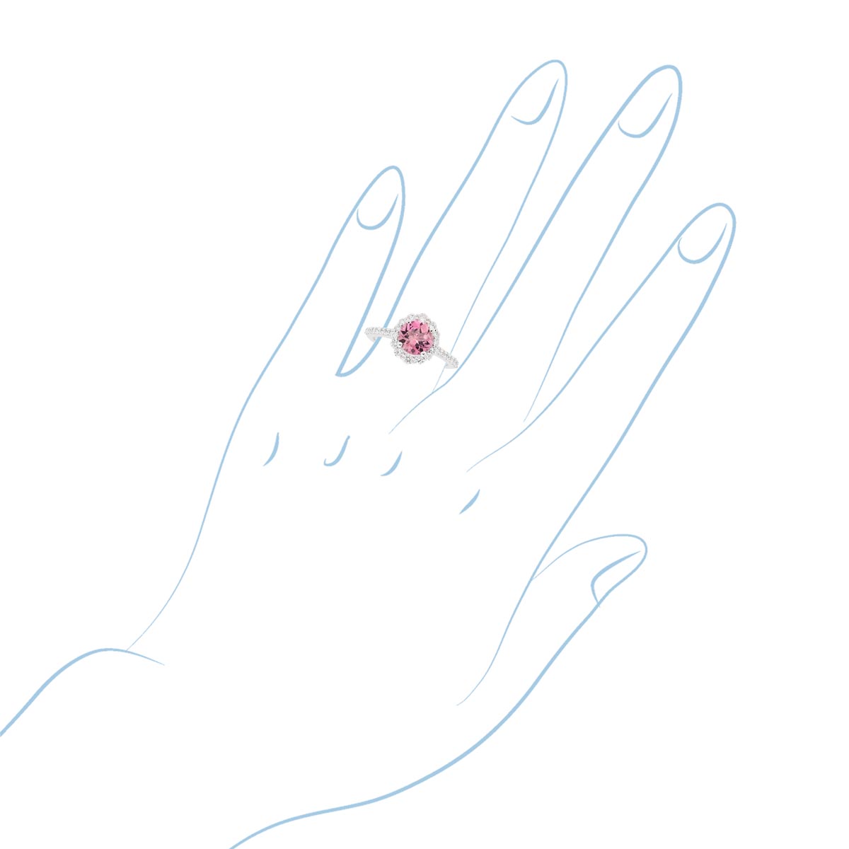 Pink Tourmaline Ring in 14kt White Gold with Diamonds (1/2ct tw)