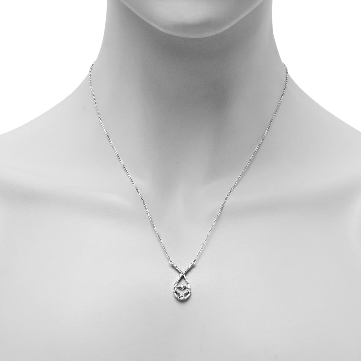 Diamond Drop Necklace in Sterling Silver (1/4ct tw)