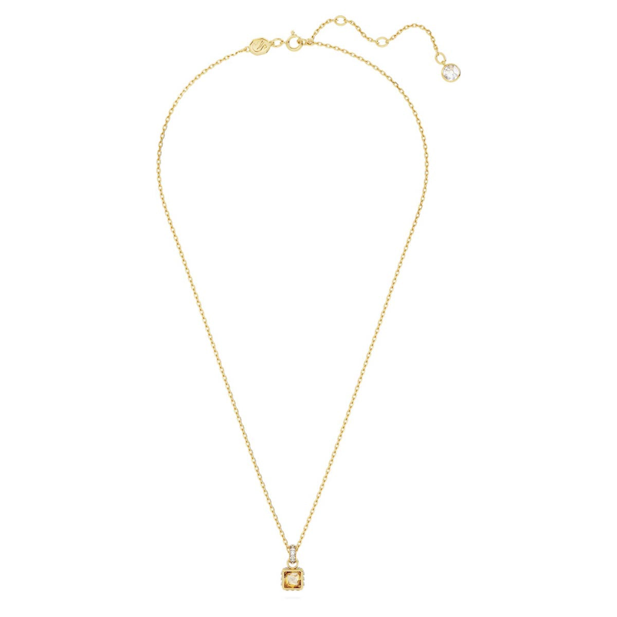 Swarovski Yellow Crystal Square Stilla Necklace in Yellow Tone Plate