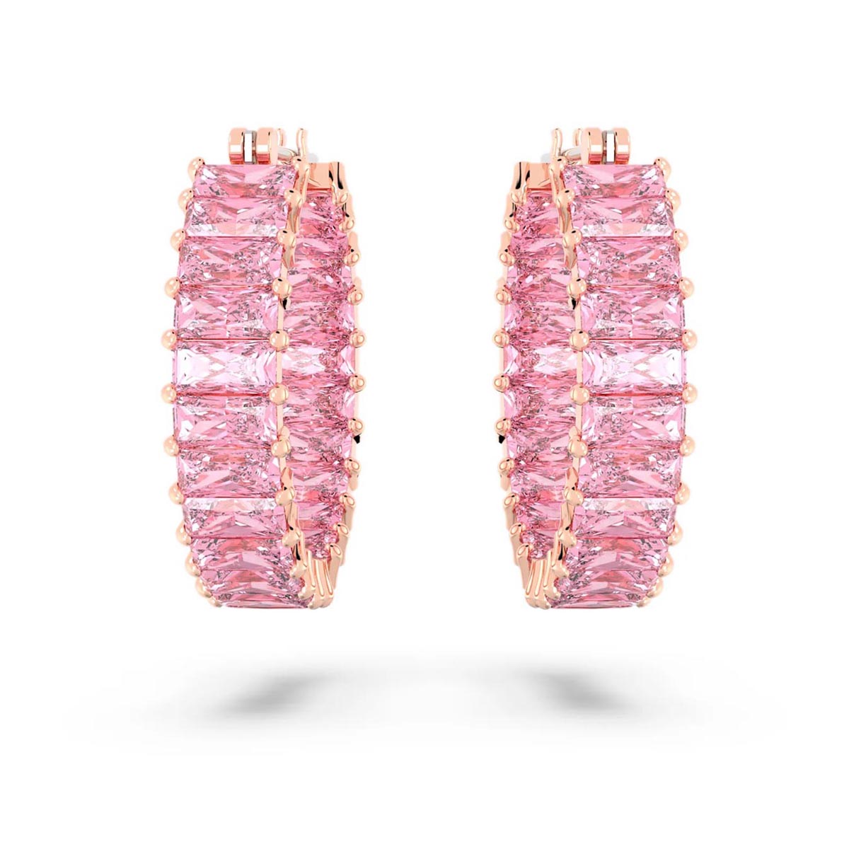 Swarovski Crystal Pink Matrix Hoop Earrings