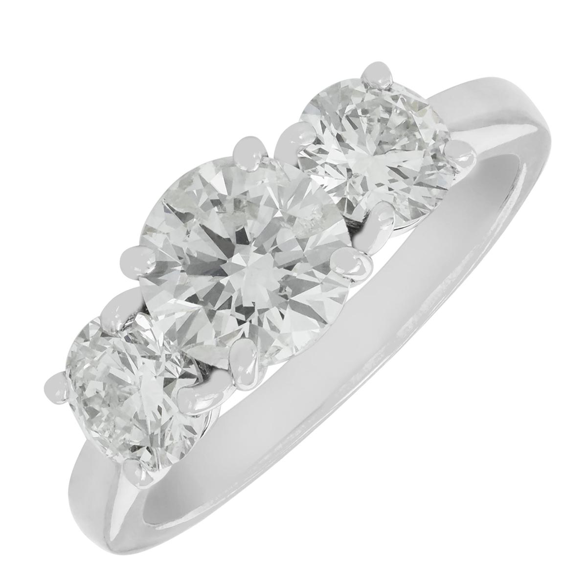 Estate Diamond Three Stone Engagement Ring in Platinum (2ct tw)