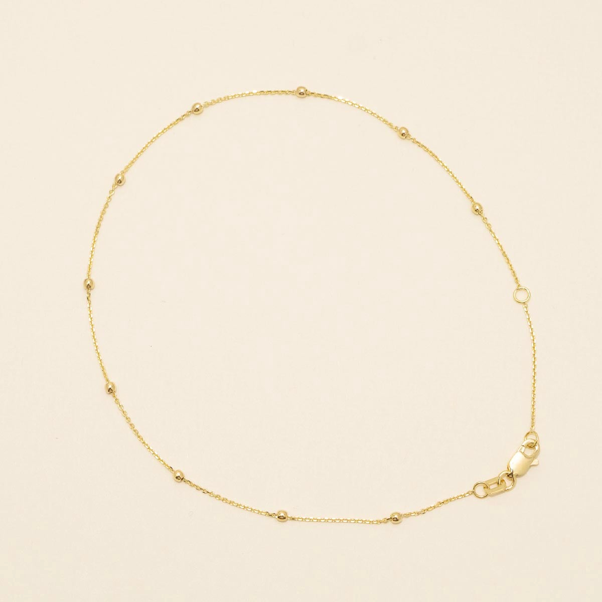 Beaded Anklet in 14kt Yellow Gold
